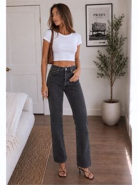 AGOLDE 90s Mid Rise Loose Jeans 22 Fits 24x27 Photogram Black $178
